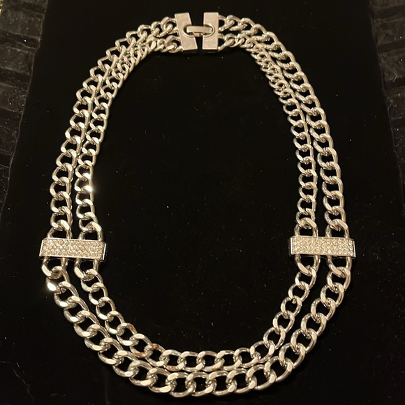 Silver Zirconia 2 Strand Necklace - Picture 7 of 17